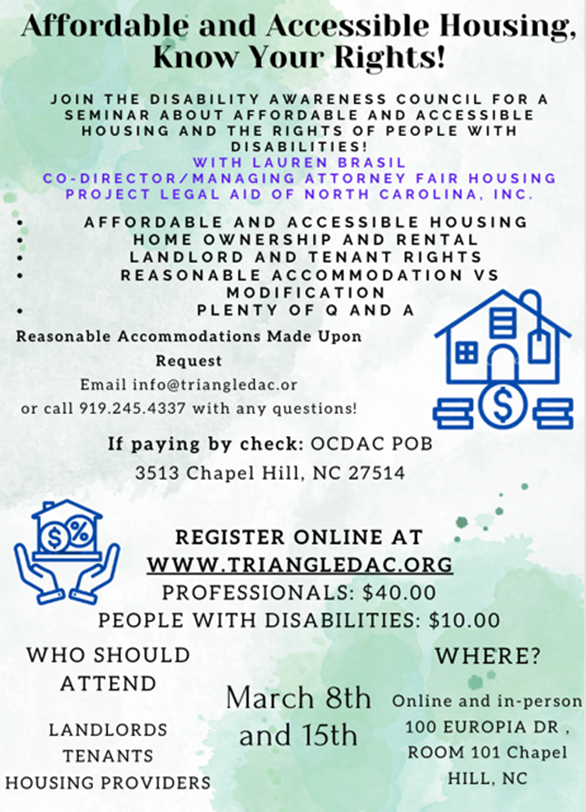 Affordable Accessible Housing Event The Disability Awareness Council
